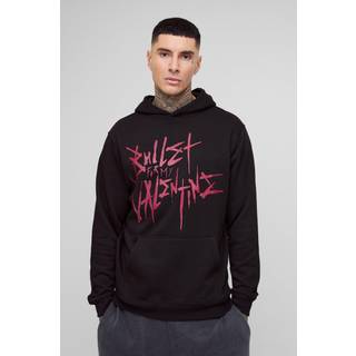 Mens Black Oversized Biggie License Large Print Hoodie