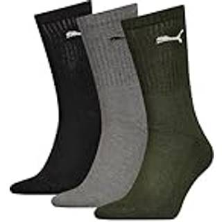 Puma 3-pak Sport Crew Socks - Black/Green - Str 35/38