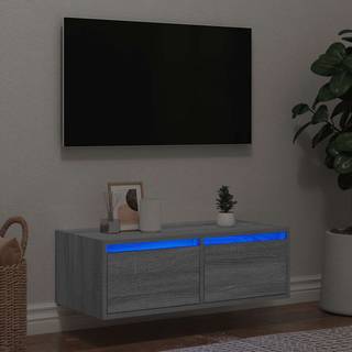 Tv-Skab Med Led-Lys 75X35,5X25 Cm - 1 / 75 cm / Grå sonoma-eg