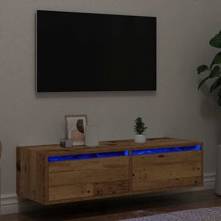 Tv-Skab Med Led-Lys 75X35,5X25 Cm - 1 / 100 cm / Gammelt træ