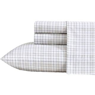 Nautica - Hele lagner Premium Bomuld Percale Senges?t Plaid Home Decor Oeko-Tex Certified (Malor Plaid Blue Full)