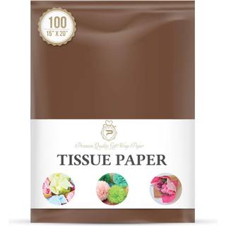 Chokoladebrun gaveindpakning af silkepapir til gaveemballage blomster f?dselsdag jul halloween diy h?ndv?rk og mere 15 """" x 20 """" 100 ark