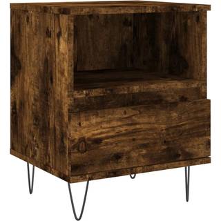 Sengebord 40X35X50 Cm Konstrueret Træ - 1 / Røget eg