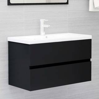 vaskeskab 80x38,5x45 cm spånplade sort