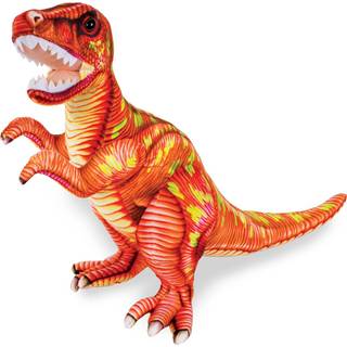 Real Planet 16 """" T Rex udstoppet dyr - Realistisk dinosaur plys leget?j Dino Plushie Cute Dinosaur Plush Plush Dinosaur Fyldt dyr (Orange T -Rex