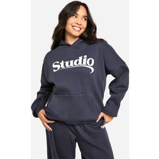 Mens Charcoal Oversized Boxy Utility Zip Through Brushback Hoodie