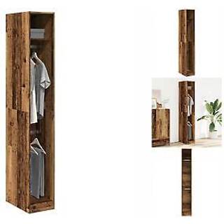 klædeskab 30x50x200 cm konstrueret træ gammelt træ-look