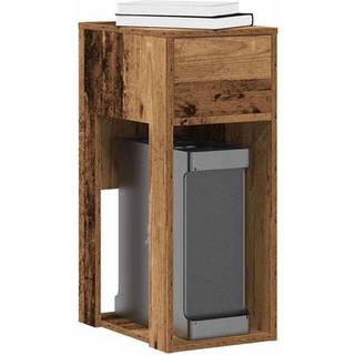 Computertårnstativ Med Skuffe 30X44X74 Cm Etræsfarve - Gammelt træ