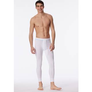 Schiesser Herren Lange Unterhose weiß Reine Baumwolle unifarben