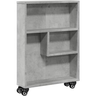 Smal Opbevaringsvogn 48X13X68 Cm Konstrueret Træ - Betongrå