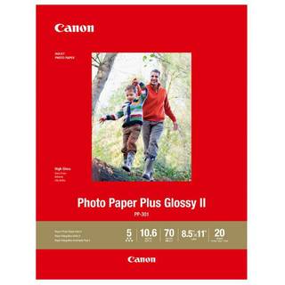 Canon 1432C003 Photo Paper Plus Glossy II 8,5 x 11 tommer, 20 ark – levende farver, blank overflade af høj kvalitet