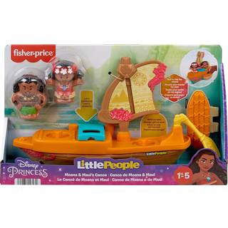 Fisher-Price Little People Moana & Maui kano-sejlbåd med 2 figurer - Disney Prinsesse Eventyr fra 18 måneder