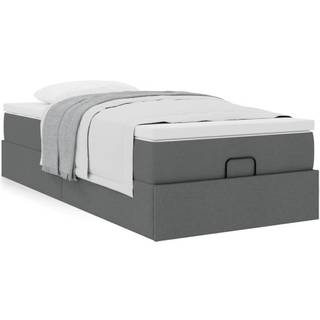 osmannisk sengeramme med madras 80x200 cm stof mørkegrå