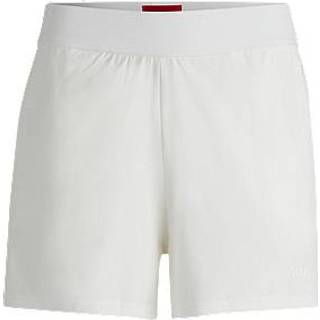 Shorts med logoprint i stof med stræk