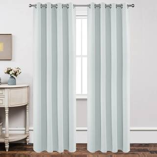 JoyDeco White Curtains 90 tommer lange 2 paneler S?t termiske isolerede lange gardiner & gardiner 2 burg v?relse m?rkere grommet gardiner til stu