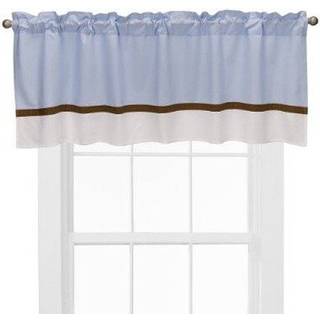 Bacati - Metro bl?/hvid/chokolade vinduesafsk?rmning 54 x 15 tommer lysfiltrering med stanglomme