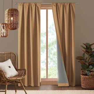 Dearfoams energieffektivt samlet blackout gardin vindue panel s?t p? 2 37 """" x 63 """" solbrun