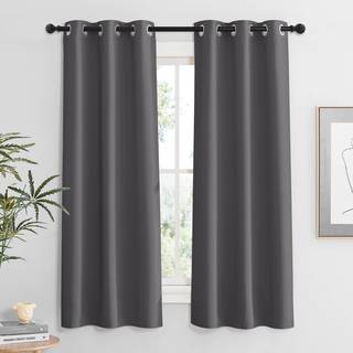 Ryb Home Gray Blackout Gardiner 63 tommer L?ngde 2 Paneler Indstil kraftige faste gardiner gardiner Rum m?rkere Privcay -vindue behandling til so