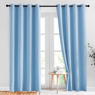 Nicetown Sky Blue Blackout Curtains - Home Decor Window Treating Ring Top Blackout Draperies Gardiner til stue (2 paneler 52 af 84 bl?)