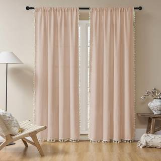 Joydeco st?vede lyser?de boho gardiner 108 tommer gardiner 2 paneler s?t boho gardiner til sovev?relse stue super bl?dt lys filtrering land rusti