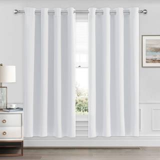 Cucraf gr?lig hvid m?rkl?gningsgardiner 45 tommer l?ngde 2 paneler s?t v?relse m?rkere gardiner og gardiner til stue sovev?relse termisk isoleret