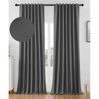 Joydeco Blackout -gardiner til sovev?relse 120 tommer lang tilbage fane/stanglomme 100% blackout stue gardiner struktureret termisk isolerede bla