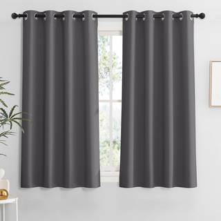 Ryb Home Gray Blackout Gardiner til stue Room Darkering Privcay Window Treatment til sovev?relsesskab Basement W46 X L54 inches S?t med 2 paneler