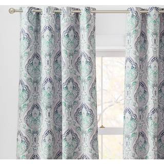 KGORGE Blackout gardiner til sovev?relse - stue gardiner geometri medaljon baggrund gardiner til badev?relse fransk d?r biscay gr?n bred 52 x lan