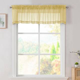 SimpleBrand Yellow Valances 14 tommer lang til stue Lomme 2 panel Lysfiltrering