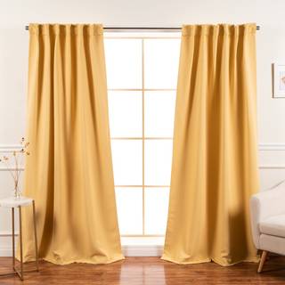 Bedste hjemmefashion premium blackout -gardinpaneler - solid termisk isoleret vinduesbehandling Blackout Drapes til sovev?relse - Bagfane & stang