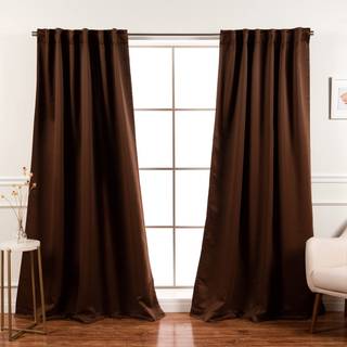 Bedste hjemmefashion premium blackout -gardinpaneler - solid termisk isoleret vinduesbehandling Blackout Drapes til sovev?relse - Bagfane & stang