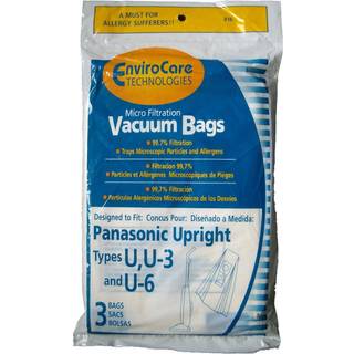 3 Panasonic U U-3 & U-6 Upright Vacuum Cleaner Bags MC-V145M MC-115P MC-V5000 gennem MC-V5099 MC-V7300 gennem MC-V7399 MC-V6200 gennem MC-V6299