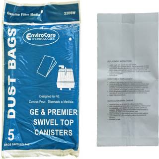 Envirocare -udskiftning st?vsugerst?vposer lavet til at passe Ge Premier Whirlwind Everclean drejelig top d?ser 5 poser