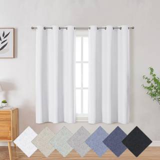 Aiyufeng hvid 100% m?rkl?gningsgardiner 45 tommer lange til sm? vindue hvide gardiner T?nk vinduesbehandling Termisk isoleret lyd Blokerende ener
