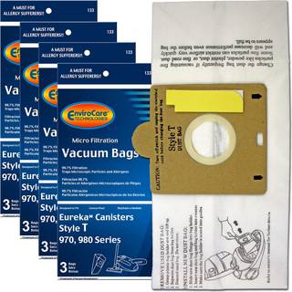 Envirocare -udskiftning Mikrofiltrering st?vsugerst?vposer lavet til at passe Eureka -stil T -d?ser 12 poser