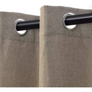 Overlegen linned tekstureret blackout gardin s?t med 2 termiske isolerede panelpar med grommet top header klassisk naturligt look v?relse m?rknin