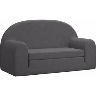 2-personers sovesofa til børn blødt plys antracitgrå