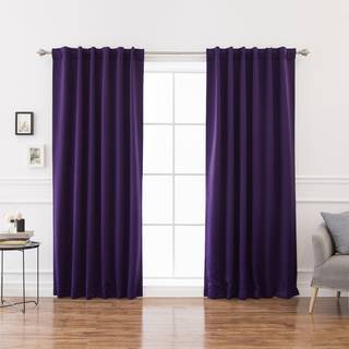 Bedste hjemmefashion Grundl?ggende termiske isolerede blackout -gardiner - Bagfane/stanglomme - lilla - 52 """" W x 96 """" L - TIE -ryggen inkludere