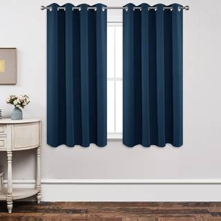JoyDeco Blackout Curtains 63 tommer l?ngde 2 paneler S?t termiske isolerede lange gardiner 2 burg v?relse m?rkere grommet gardiner til stue sovev