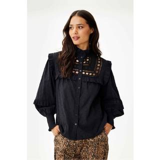 IN FRONT Fine Skjorte, Farve: Black, Størrelse: S, Dame