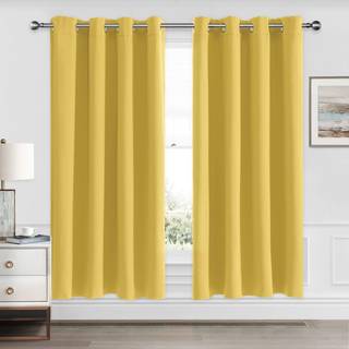 Cucraf Blackout gardiner 63 tommer l?ngde 2 paneler s?t v?relse m?rkere gardiner og gardiner til stue sovev?relse termisk isoleret lys blokerende