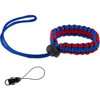 Allzedream kamera h?ndledsrem paracord armb?nd justerbar til DSLR binokul?r mobiltelefon (bl? r?d)