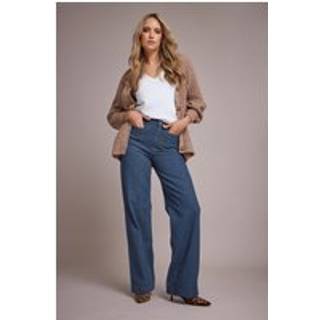 Lts Tall Womens Indigo Blue Pocket Detail Wide Leg Jeans Size Long > 18 - Long 18