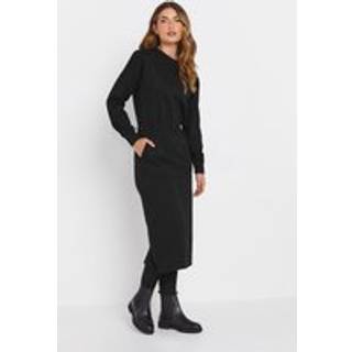 Lts Tall Women's Black Sweatshirt Midi Dress Size 8