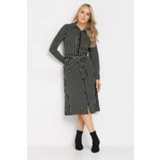 Lts Tall Black Striped Long Sleeve Shirt Dress Size 12
