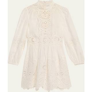 Zimmermann Acacia Broderie embroidered linen minidress - white - S