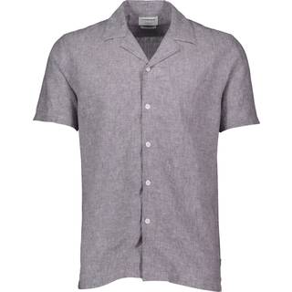 Casual Linen Blend Resort Skjorte, Dk Stone, M