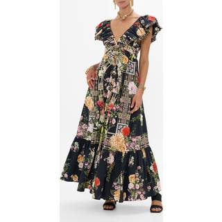 Camilla Ruffled floral cotton maxi dress - black - M/L