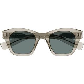 SAINT LAURENT Unisex SL 592 005 Solbriller Acetat Beige Grøn Firkantet Normal