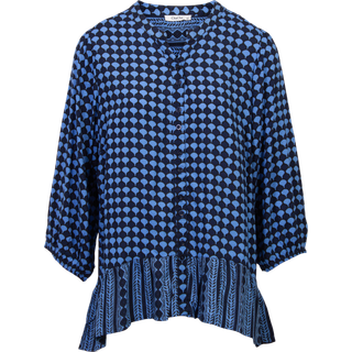 ZbyZ Dame Bluse Plus Size - Navy - 46/48